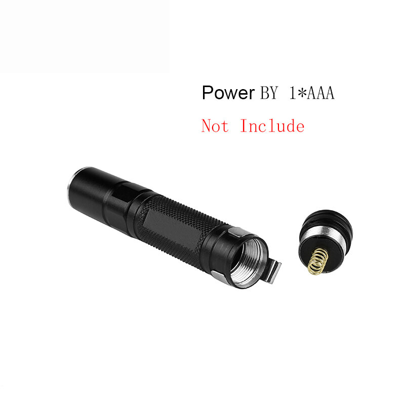 Minilinterna LED D5 con ZOOM, 7W, Q5, 2000LM, resistente al agua, con ZOOM, batería AAA, potente lámpara LED para caza