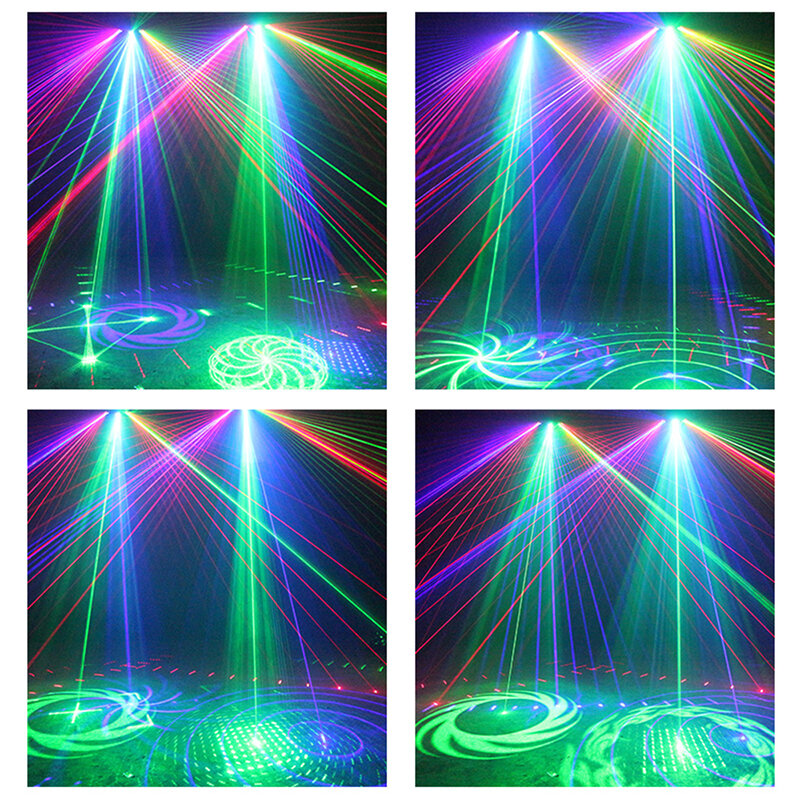 Dj RGB เลเซอร์6ตาภาพเส้น Beam สแกน DMX 512 DJ Dance Bar กาแฟ Xmas Home Party Disco แสงเลเซอร์ระบบแสดง