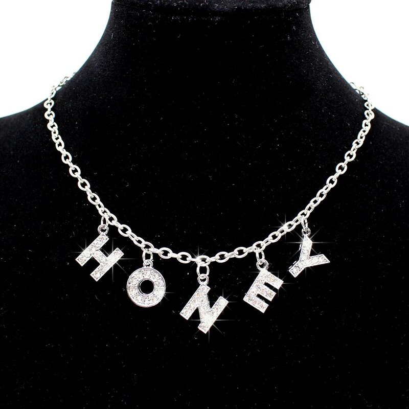 Harajuku Letter LOVE Crystal Punk Choker Necklace Women Jewelry Couple Gift Necklace ANGEL BABY Chokers Femme Collier Drop Ship