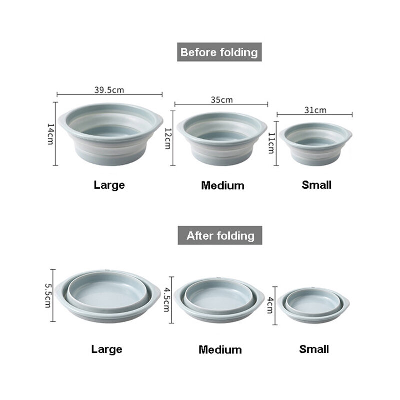 GOALONE Multi-Zweck Faltbare Becken Kunststoff Tragbare Runde Klapp Becken mit Hängen Loch für Küche Outdoor Camping Waschen