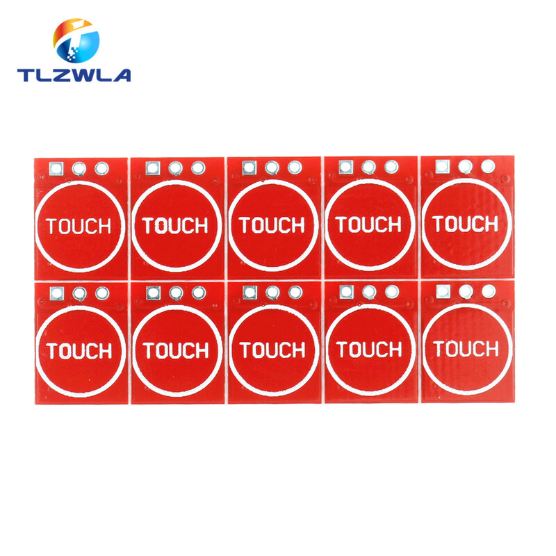 Touch Button Módulo Capacitor Switch Sensor, único canal, auto bloqueio, Switch Sensor, TTP223, Novo, 10 Pcs/Lot