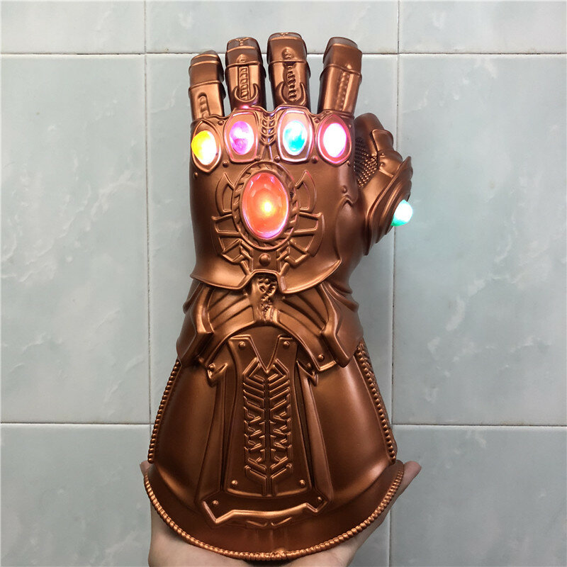 Endgame Realm Cosplay Gloves Led Light Thanos Gauntlet Gloves Halloween Kids Gift Prop