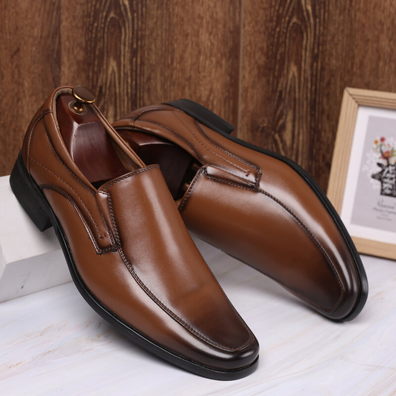 Zapatos de vestir de negocios clásicos para hombre, calzado Formal elegante a la moda para boda, Oxford, para oficina, LH100006