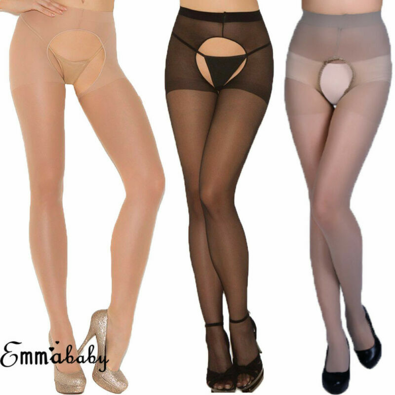 Pantis transparentes de talla única, medias de mujer sin entrepierna, medias sexis de mujer