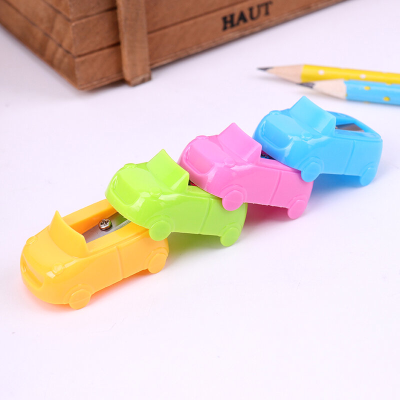 1 قطعة صغيرة لطيف Kawaii الحلوى الملونة القياسية اللوازم المدرسية سيارة براية أقلام للأطفال الفتيات أدوات مكتبية