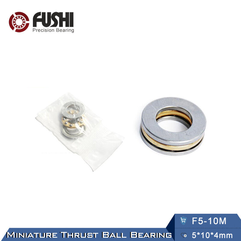 F5-10M Bearing 5*10*4 mm ( 10 PCS ) Miniature F5 10 M Thrust Axial F5 10M Ball Bearings With Grooved Raceway