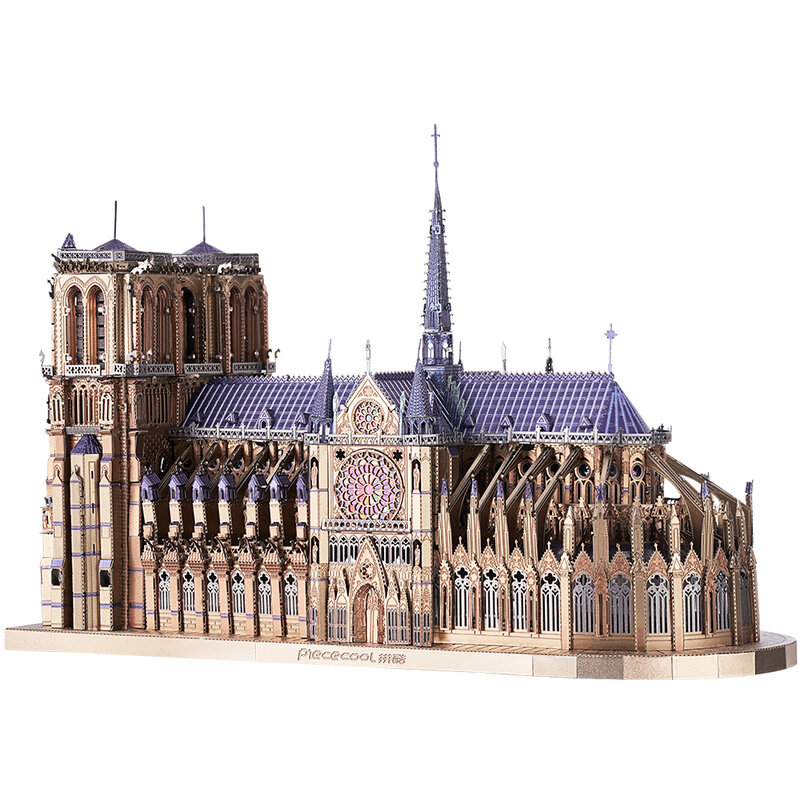 Piececool-rompecabezas de Metal 3D para adultos, modelo de construcción DIY de la catedral de Notre Dame de París, juguetes para regalo de cumpleaños