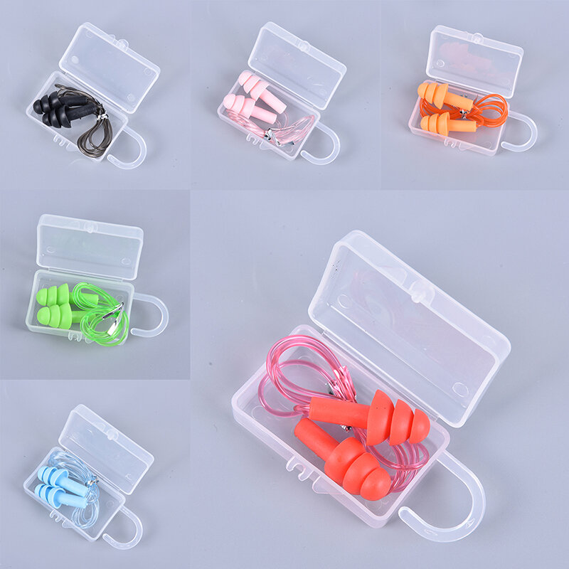 Silicone Anti-Noise Earplugs, Nariz Clip Case, protetor, impermeável, proteção de orelha, nadar, mergulho suprimentos, segurança, proteger, 1 par