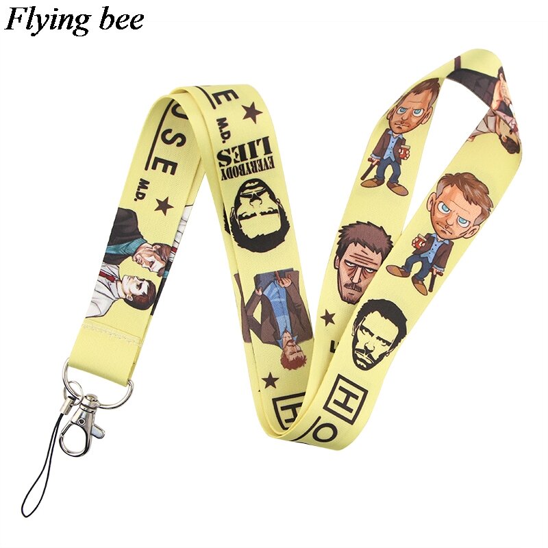 Flyingbee – porte-clés dessin animé pour femmes, lanière de cou pour carte d'identité, clés de téléphone X0716