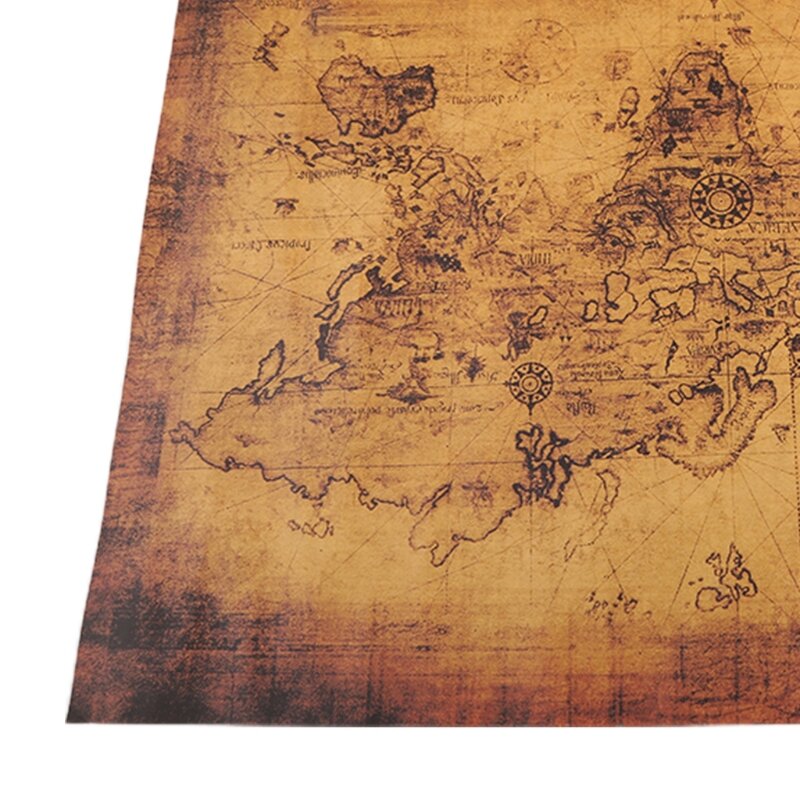 Póster de papel Retro de Estilo Vintage grande, Mapa del Viejo Mundo, regalos, 71x51cm