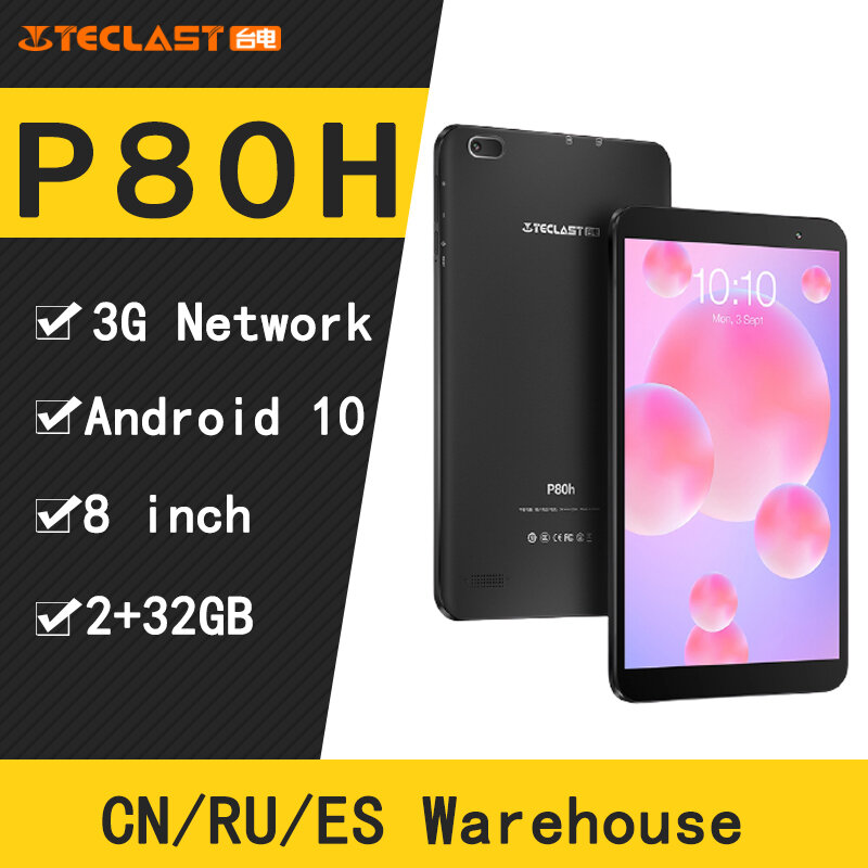 Teclast-Tableta P80h con sistema operativo Android 10,0, Tablet de 8 pulgadas, 2GB de RAM, 32GB de ROM, SC7731E, ARM, Cortex-A7, Quad Core, 1,3 GHz, cámara Dual, GPS
