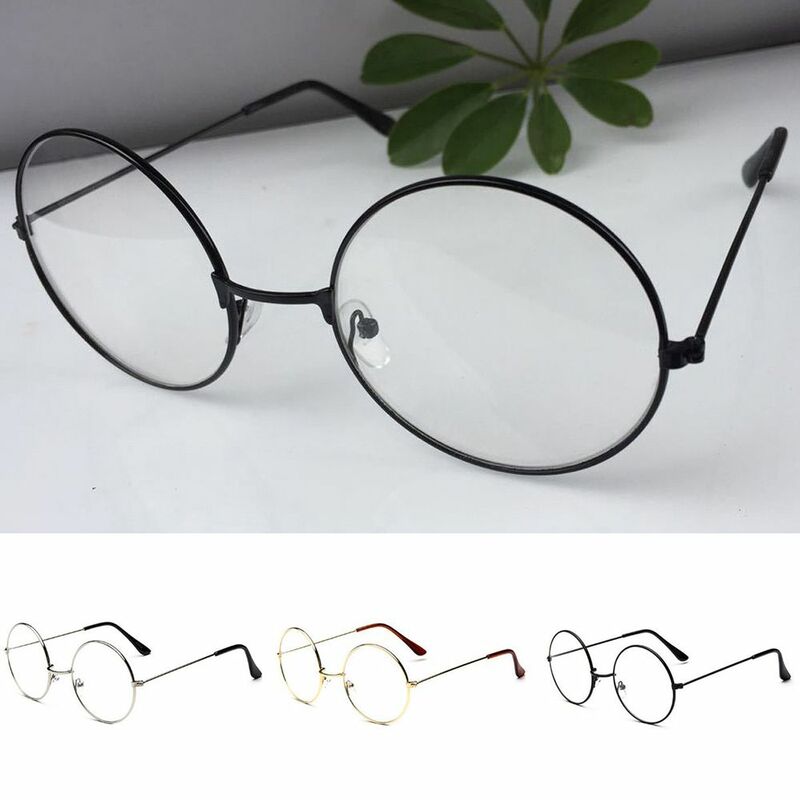 Gafas redondas de moda para hombre y mujer, lentes ópticas de espejo plano de Metal clásico Vintage, montura Unisex, para el cuidado de la visión, nuevas