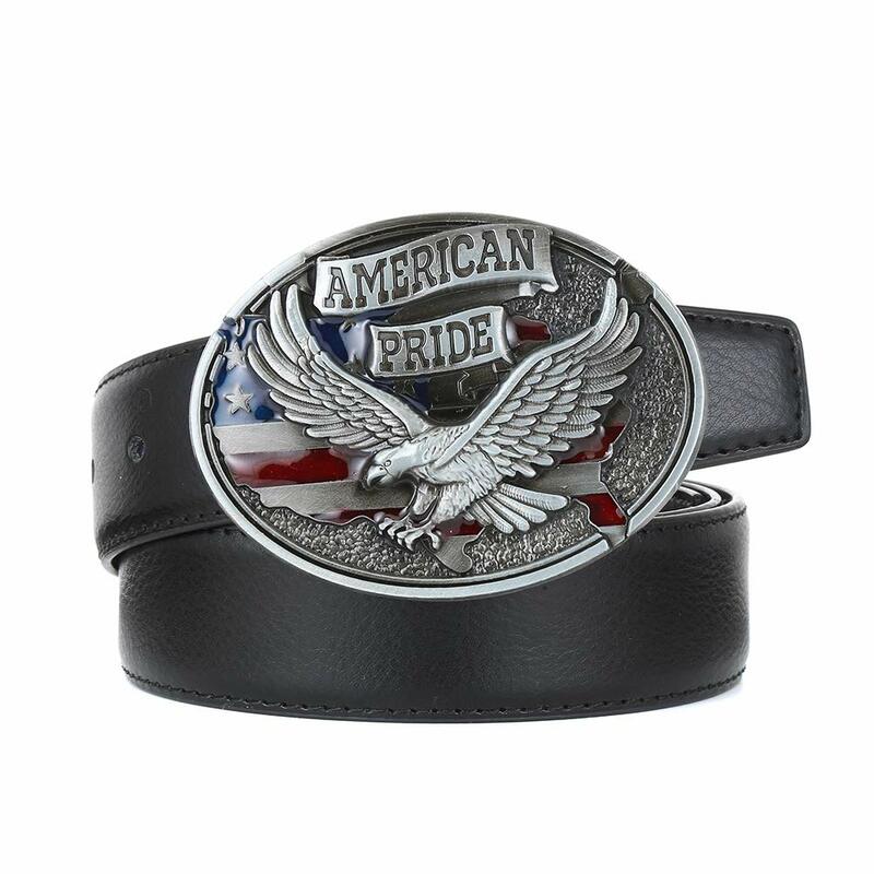 American Pride silver belt  buckle for man western cowboy buckle without belt custom alloy width 4cm