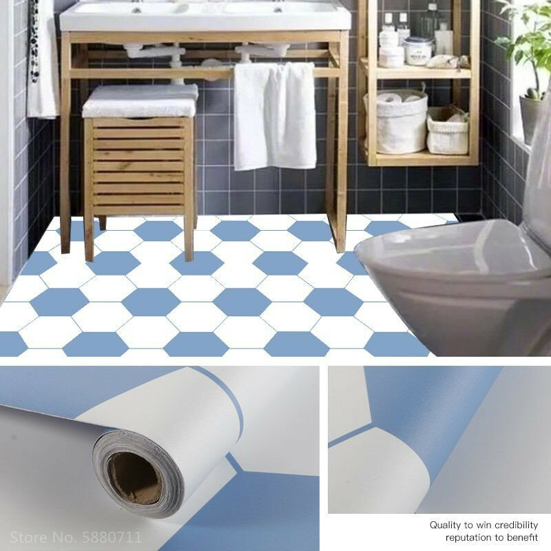 Piso adesivos auto-adesivo banheiro piso adesivos de cozinha telha adesivos decorativos impermeável antiderrapante grosso resistente ao desgaste