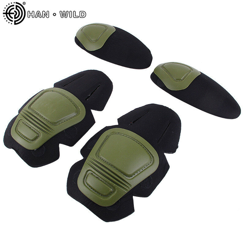 HAN WILD Frog Suit Knee Pads Elbow Support Paintball Airsoft Tactical Kneepad Interpolated Knee Protector Set Gear Combat