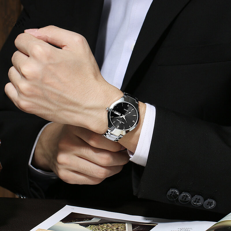 Zegarki dla par dla miłośników 2022 moda kwarcowe zegarki mężczyźni kobiety wodoodporny tydzień zegarek na rękę z kalendarzem miłośników zegarek ze stali nierdzewnej