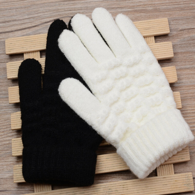 女性男性秋冬ソフトニットタッチスクリーンテキスト容量スマートフォン暖かいタッチスクリーンスキー手袋
