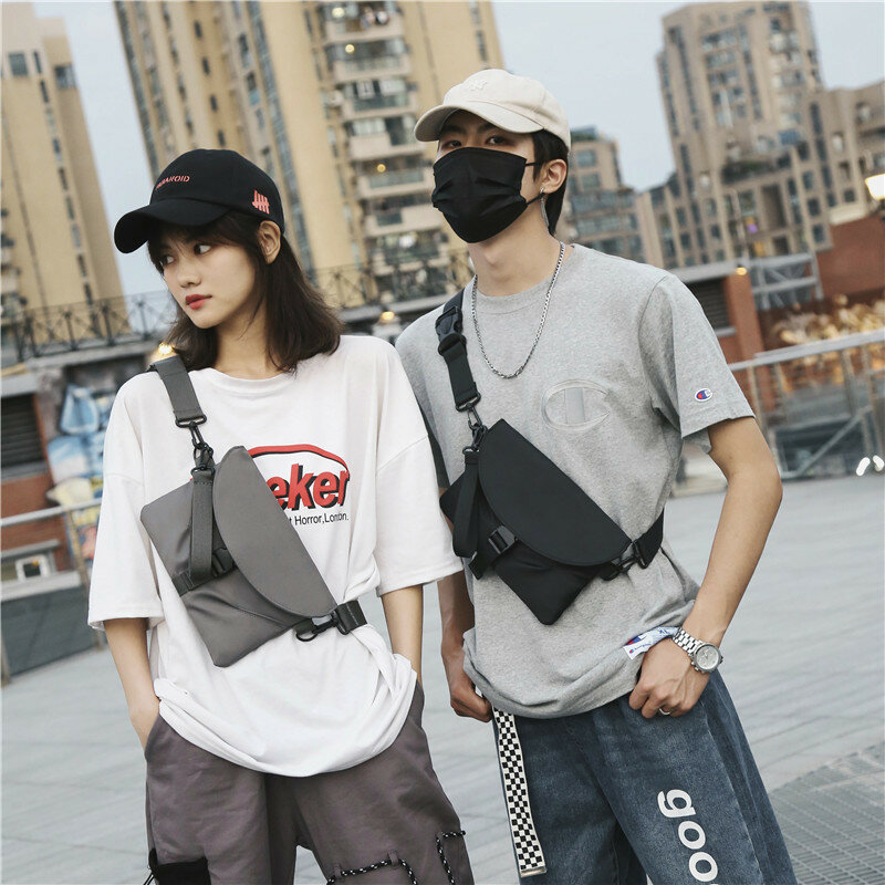 Sac de poitrine en Nylon unisexe pour femmes, Version coréenne, petit sac à bandoulière diagonale tout-assorti pour téléphone portable