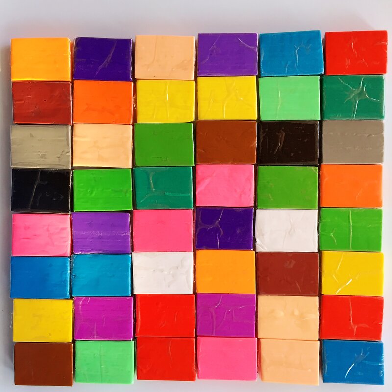 유연하고 충분한 강도 폴리머 클레이 모델링 오븐 베이킹 수공예 클레이, 총 24 색 어린이 퍼즐 장난감, 플라스틱