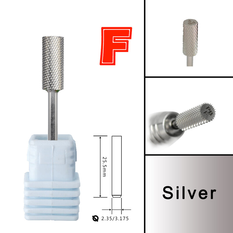 NAILTOOLS 5.35 Small barrel Silver Tungsten steel Carbide nail drill bits milling cutter german accessories