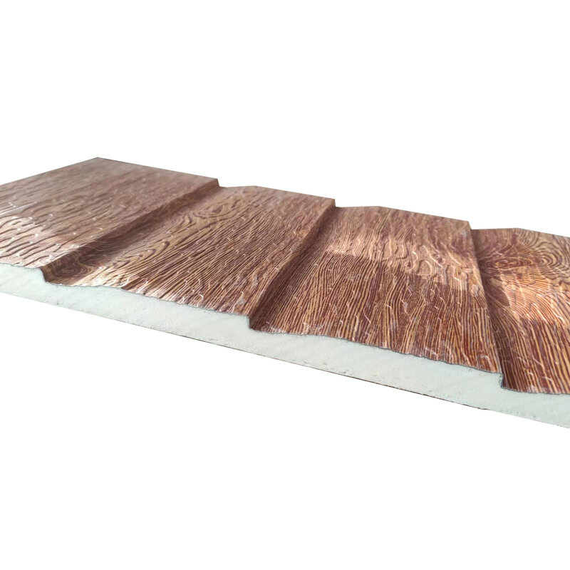 50 Quadratmeter 16mm * 380*3800mm Metall Abstellgleis Panel Außenwand Isolierung Dekorative Bord Polyurethan Sandwich revestimentos