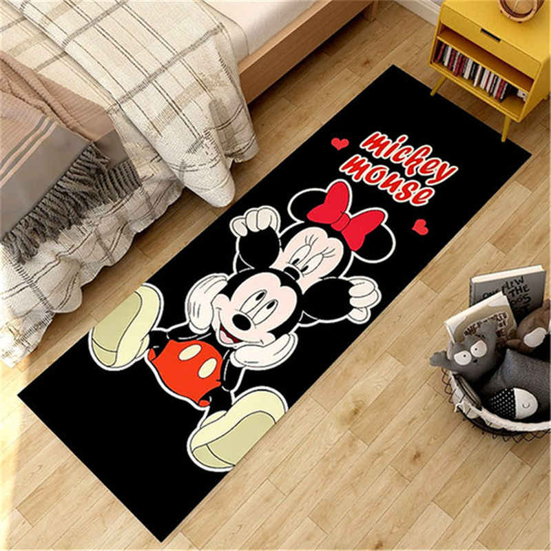 Alfombrilla de dibujos animados de Mickey para niños, tapete antideslizante para puerta, decoración del hogar, alfombra de actividades para dormitorio, 160x60cm