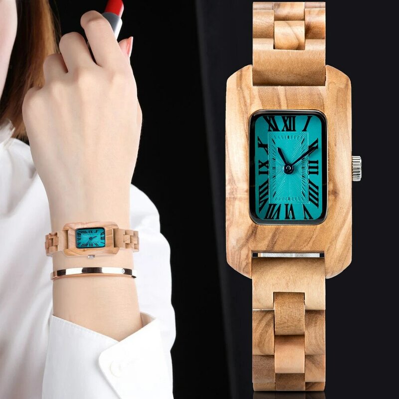 BOBOBIRD-Relógio De Madeira Para Senhoras, Relógios De Pulso De Quartzo, Marca De Luxo, Relógios Femininos, Personalizado em Caixa De Madeira