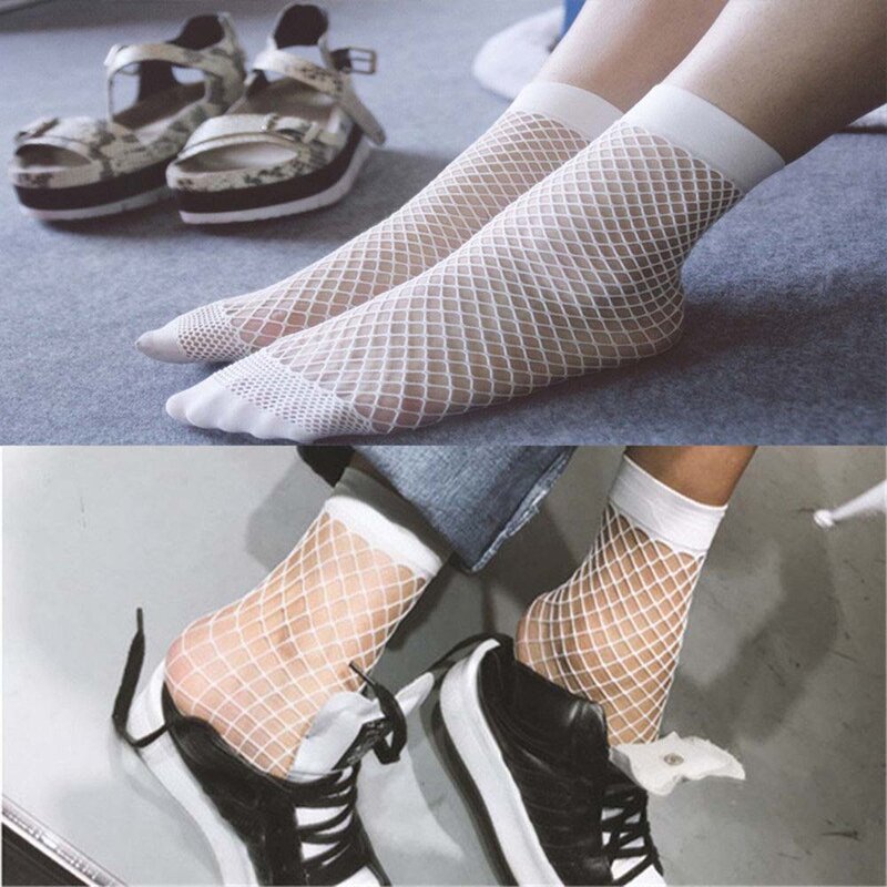 Summer Mesh Short Ankle Socks For Women Girls Outdoor Running Climbing Anti-Slip Breathable Fishnet Socks Hollow Out Socks
