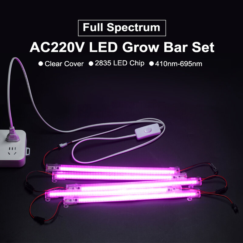 Wachsen LED-Licht 220V Full Spectrum LED-Stab-Lampe für Pflanzen hoher Lichtausbeute 8W 50 / 30cm für Gewächszelt Gewächshäuser Blumen