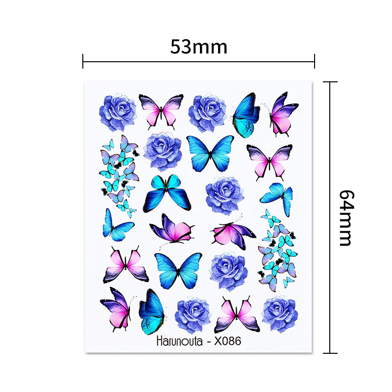1PC Cool Girls Nail Water Decals Colorful Flower Leaf Water Transfer Sliders Nail Stickers For Nails DIY Manicures Nail Wraps