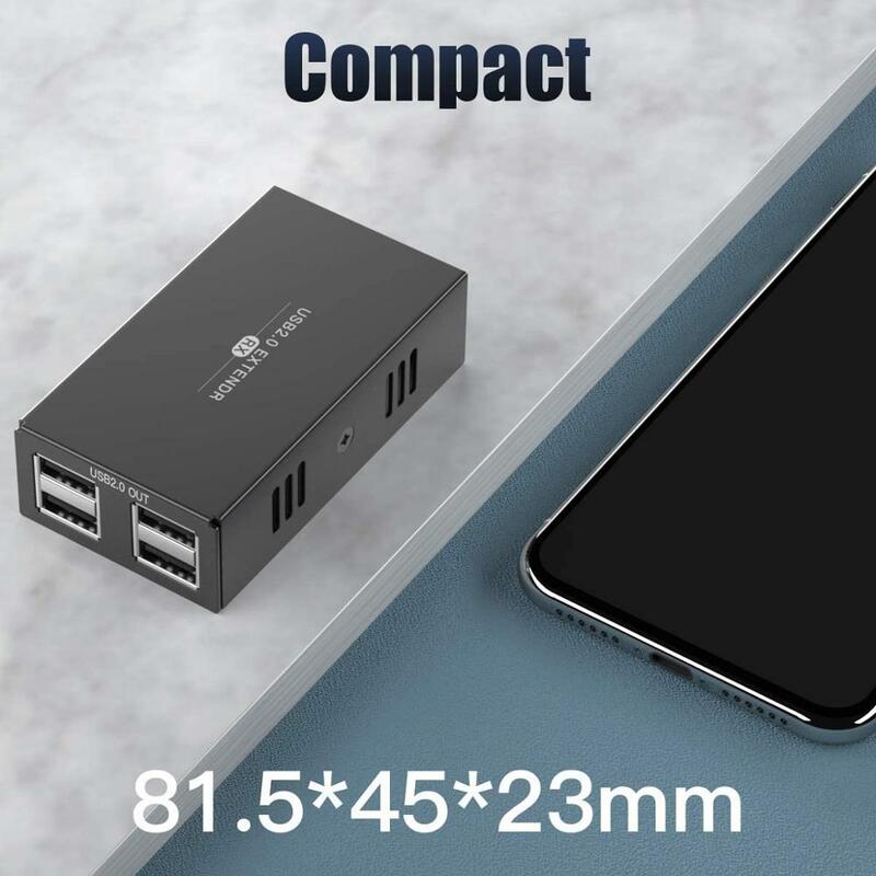 Extensor USB de 50m/165 pies sobre Cat5e/6/7 con puertos USB 2,0, puede conectar impresora, cámara, Upan, teclado y ratón, etc.