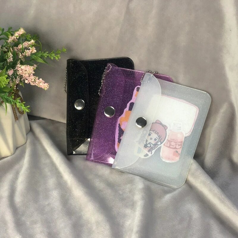 패션 투명 유니섹스 신용 카드 홀더 지갑 방수 키 가방 사진 가방 정리 케이스 Id 카드 홀더 얇은 동전 지갑