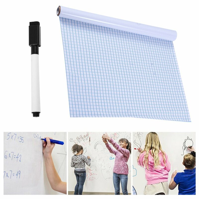 200*45Cm Whiteboard Sticker Dry Erase Boards Verwisselbare Muurtattoo Met Whiteboard Pen Voor Kinderen Kamers Keuken kantoor