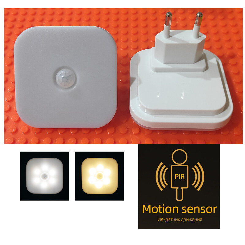 2021 Night Light Met Eu Plug Smart Motion Sensor Led Night Lamp Muur Plug Licht Lamp Wc Bedlampje Voor hal Pathway A8