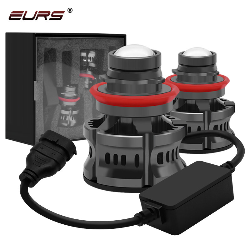 EURS Automotive H7 9006 H11 9005 laser headlight bulb lens light auto LED projector fog light modification car healight