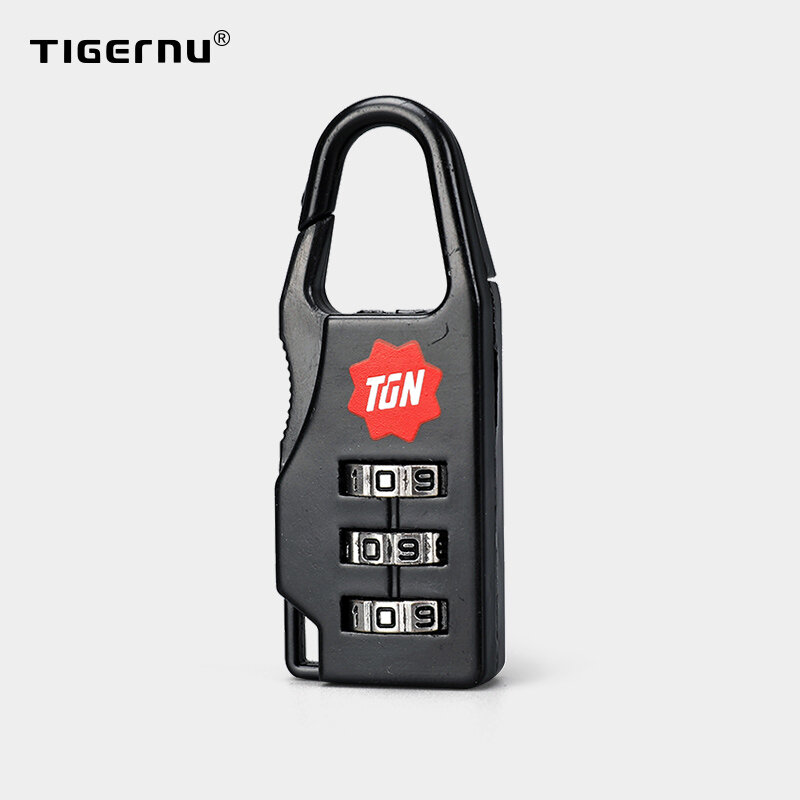 Tigernu Nyaman Kecil Kombinasi Kode Kunci Gembok Hitam Nomor Kunci Gembok Bagasi Kunci untuk Ritsleting Tas Ransel Tas Travel