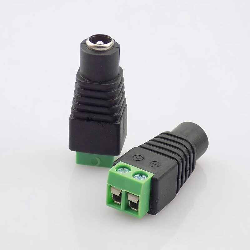 5Pcs 12V DC 여성 플러그 잭 커넥터 CCTV 5050 3528 LED 스트립 라이트 램프 시스템에 대 한 전원 공급 장치 어댑터 5.5mm * 2.1mm