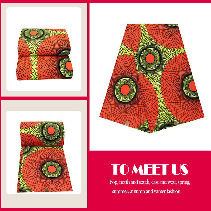 Tissu-tela africana de alta calidad, 100% algodón, Ankara, con estampado de cera Real, colorida, 6 yardas, para vestido de fiesta, informal, Nigeria