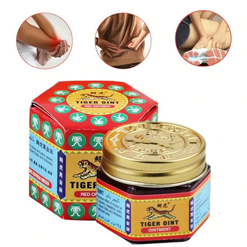Pomada analgésica Original de tigre rojo para aliviar el dolor muscular, 100%, TSLM2, Tailandia