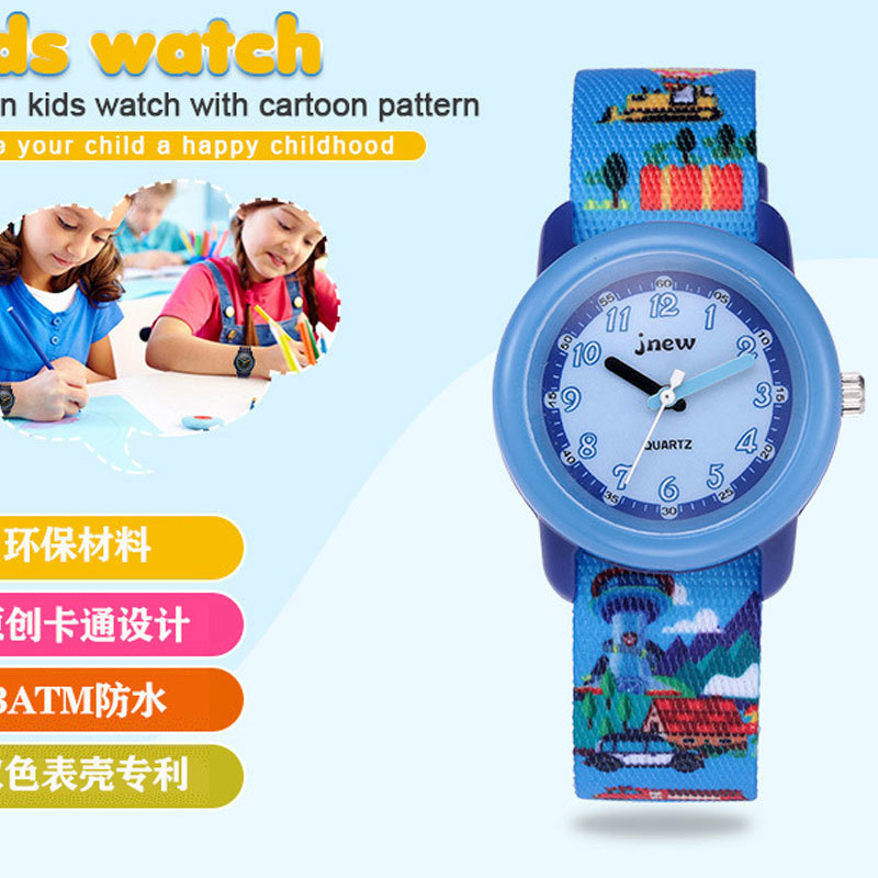 Hoge Kwaliteit Kinderen Cartoon Horloge Waterdicht Tijd-Bewuste Singels Quartz Arabisch Cijfer Dial Jongen En Meisje Horloges