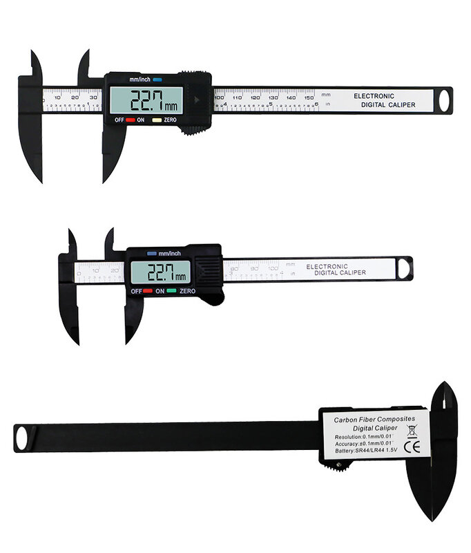 Paquímetro Vernier Eletrônico, Régua Digital, Ferramenta de Medição, Paquímetro Micrômetro, 100mm, 150mm, 0.1mm, 6"