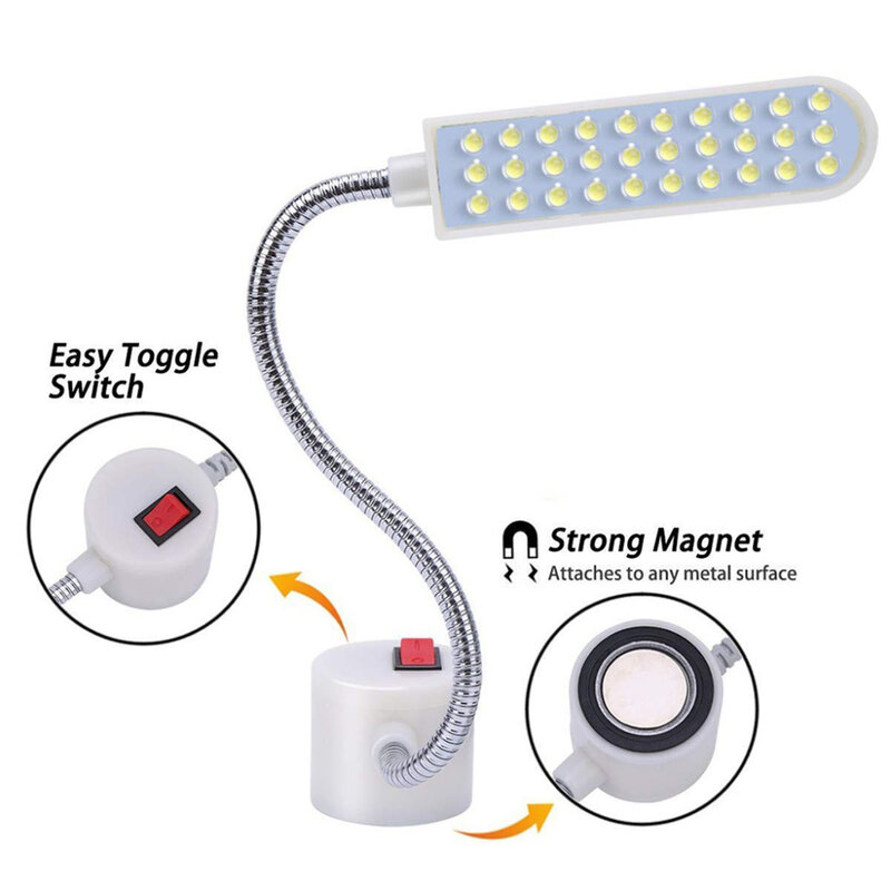 30/20/10 LED Super Bright szycie odzieży maszyna światło ue/US wtyczka elastyczna lampa robocza światło dla Workbench tokarka wiertarka