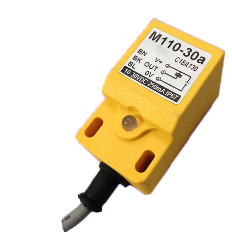 Interruptor de proximidad de forma cuadrada, interruptor de inducción de M110-30a, CC NPN como rango de detección de metal de 20mm