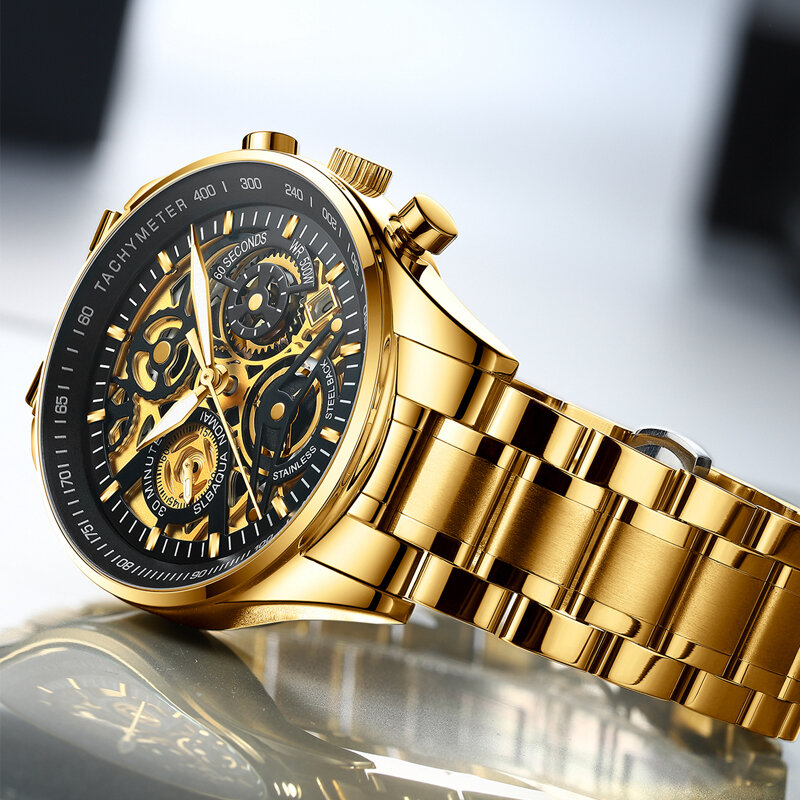 Nibosi oco esqueleto relógio masculino marca superior relógios de luxo esportes para homens à prova dwaterproof água moda quartzo relógio de pulso relogio masculino