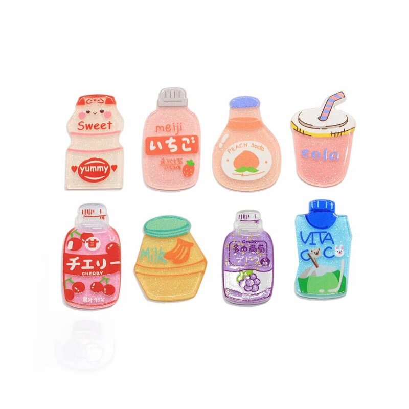 1pcs bottles acrylic Shoe Decoration Buckle Charms for strawpipe DIY milk tea drinking combiation party boy/girl friend Gifts