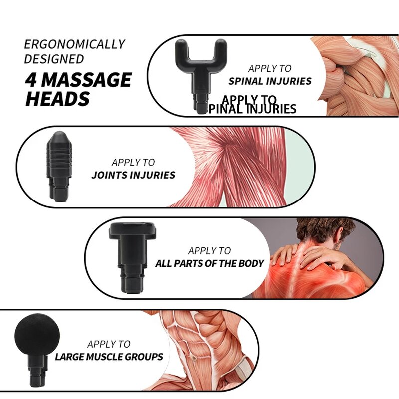 Syeosye Mini Massage Gun Deep Tissue Fascial Gun Elektrische Massager Body Hals Spier Trillingen Ontspanning Pijnbestrijding Therapie