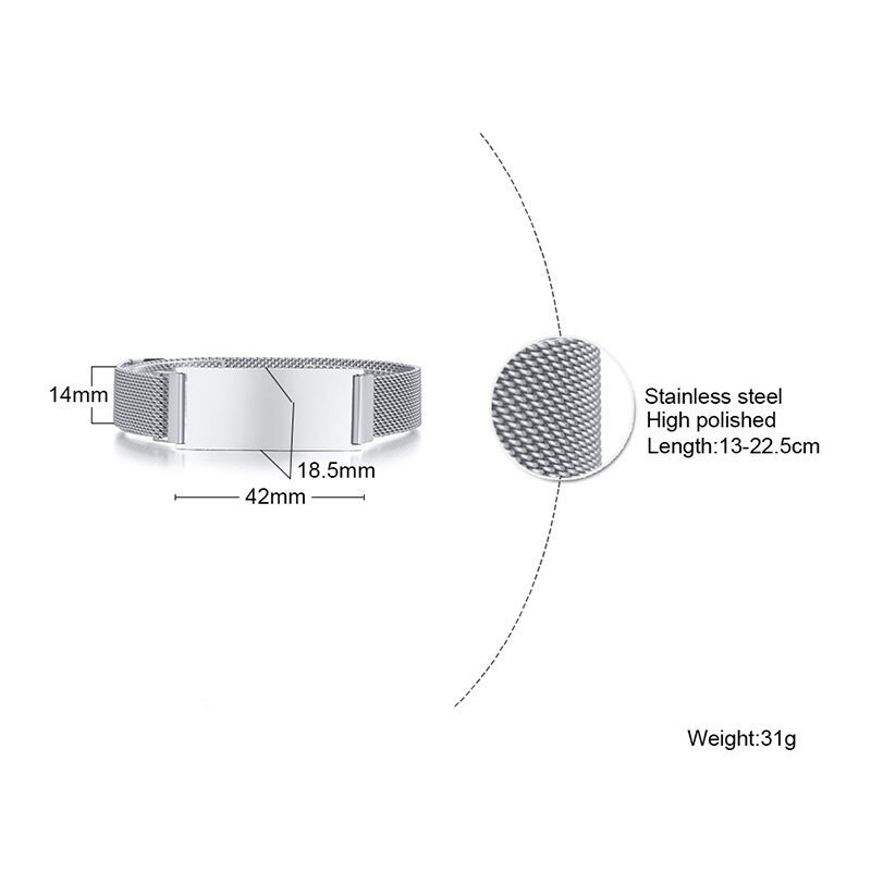 Vnox longitud ajustable ID de alerta médica pulseras para hombres acero inoxidable tipo 2 Diabetes EPILEPSY PACEMAKER recordatorio joyería