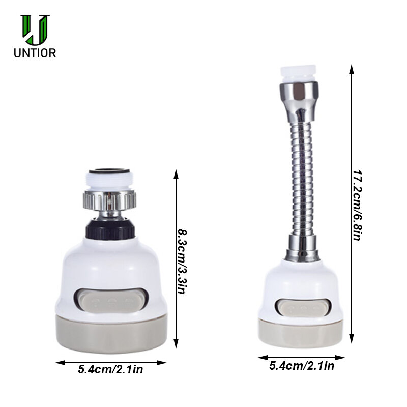 UNTIOR 360 Degree Rotatable Faucet Extender High Pressure Nozzle Filter Tap Adapter Faucet Extender Bathroom Kitchen Accessories