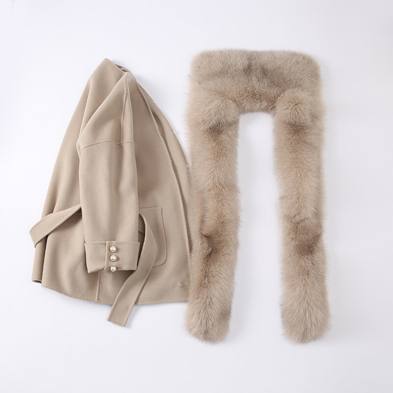 Женская куртка Pudi, зимняя парка из смесовой шерсти большого размера в стиле Ins шуба из натурального Лисьего меха, Z20221, 2021