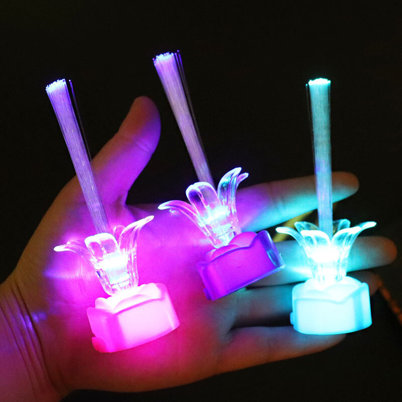 Lámpara LED de fibra óptica colorida para niños, luz rosa, ambiente de fibra óptica, juguete, decoración de fiesta en casa, novedad